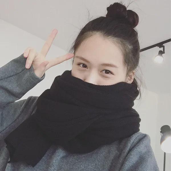 Korean Style Solid Color Imitation Cashmere Scarf for Autumn & Winter