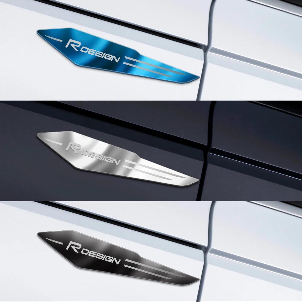 For Volvo Rdesign T6 AWD C30 C70 S40 S60 S70 S80 XC60 XC90 2Pcs Car Styling Decal 3D Reflective Metal Body Fender Badge Stickers