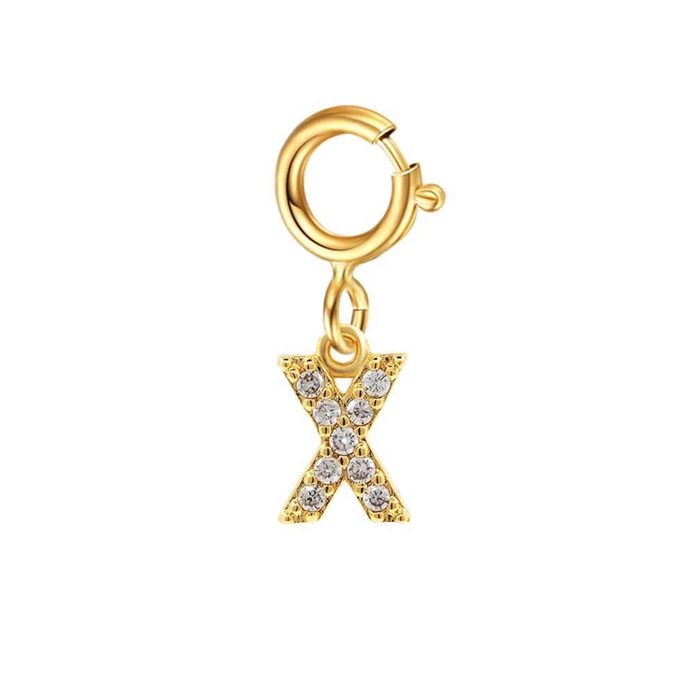 Подвеска с первой буквой алфавита, шармы с буквами из циркония для изготовления циркониевого ожерелья, серег, брелока из циркония, DIY аксессуары