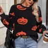 Модные свободные пуловеры с длинным рукавом, женские свитера, новые осенние принты на Хэллоуин, повседневные зимние вязаные свитера, элегантные теплые флисовые женские джемперы 25370