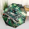 Rugby team logo Print Automatic Umbrella, 8 Rib Iron Frame, Plastic Handle, Suitable for Outdoor Travel &Daily , Ideal Gift