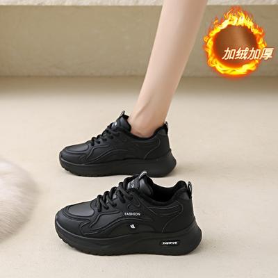 CRLAYDK женские кроссовки на меховой подкладке из теплой искусственной кожи на шнуровке для женщин, для ходьбы, спорта, тенниса