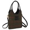Miu Miu Ivy Adjustable Detachable Shoulder Strap Logo Plaid Fabric Shoulder Crossbody Tote Bag Women handbags Dark-Green Black 5BA281_2DU5_F0466_V_OLN