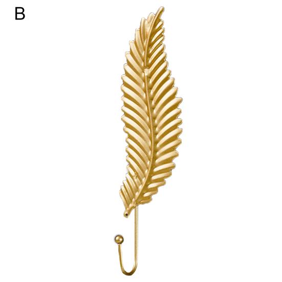 Золотой металлический крючок в форме листа, дверная стена, гардероб, вешалка для одежды, подвесной декор