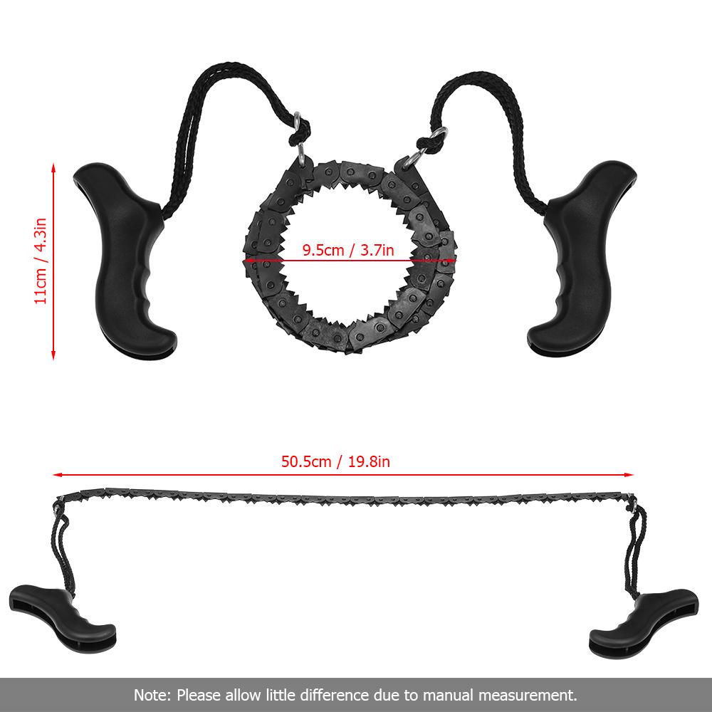 Folding Chain Saw Jagged Chainsaw Manual Steel Wire Saw Hand Camping Hiking Hunting Emergency Survival Tool