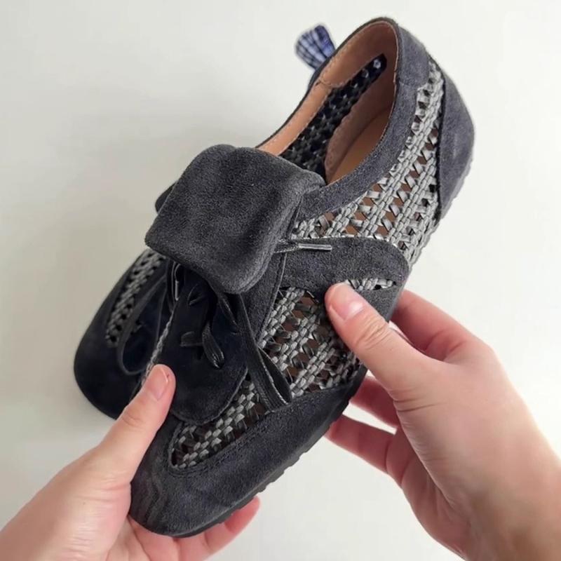 Ретро Плоская Обувь Desun 2025 Новые Универсальные Дышащие Спортивные Повседневные Туфли на Шнуровке ForrestShoes для Женщин