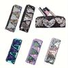 1pc Mermaid Sequin Make-up Bag Portable Travel Make-up Brush Storage Bag Large Capacity Sequin Zip Storage Bag Durable Handbag, Suitable for Travel