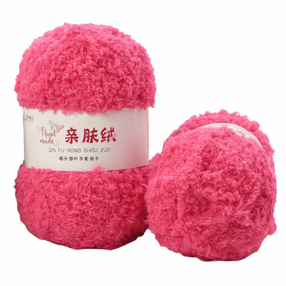 50g Set Coral Velvet Yarn 3 Strands Crochet Yarn Chenille Wool Chenille Yarn Crochet DIY