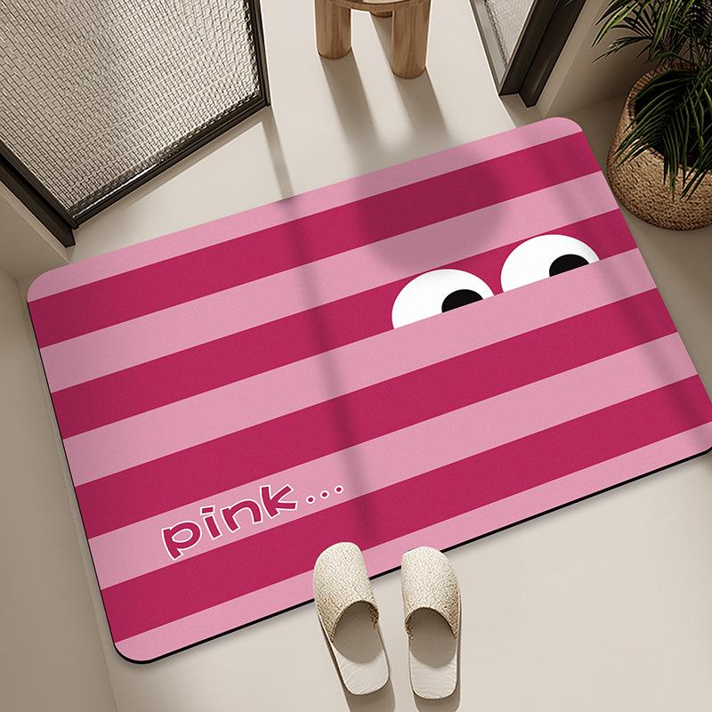 Diatom Mud Floor Mat Bathroom Water Absorption Quick-drying Foot Pad Cartoon Black Cat Dirty-resistant Anti-slip Pad Household Bathroom Entrance Mat