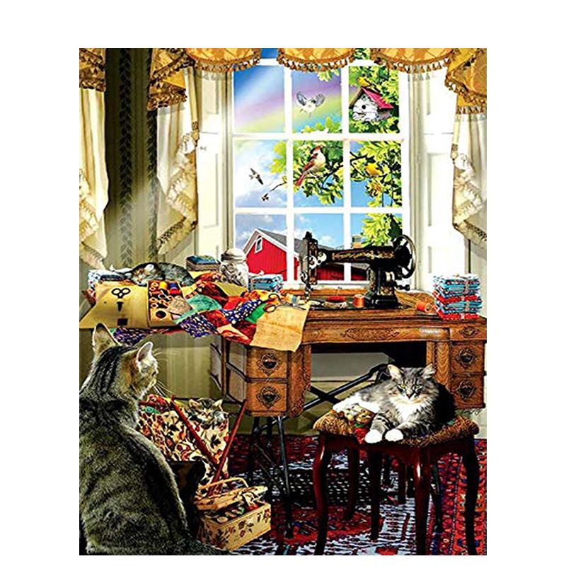 5D Diy Алмазная вышивка животное полная круглая алмазная живопись кошка Алмазная мозаика вышивка крестом подарок ручной работы