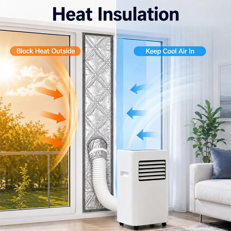 Thickened Portable Ac Window Seal Kit Aluminum Foil Cotton Oxford Cloth Exhaust Hose Vent Cover Waterproof Heat Insulation