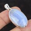 Blue Lace Agate Pendant Natural Gemstone Pendant 925 Sterling Silver Pendant Best Design Pendant Handmade Jewelry Agate Jewelry For Mother