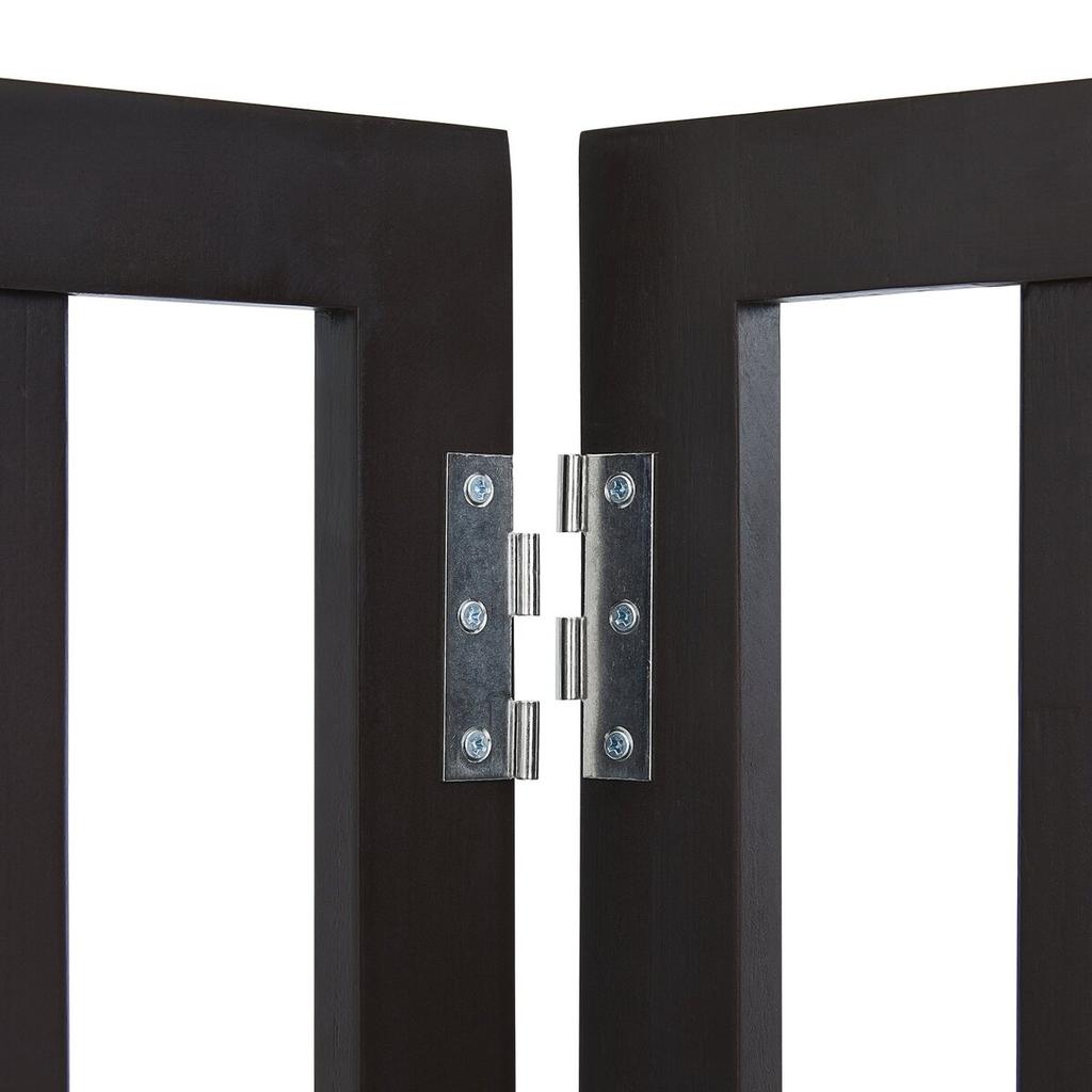 Free Standing Dog Gate, 24" H x 80.3" W Freestanding Pet Gate, 4 Panels Foldable Dog Gate for Wide and Narrow Passageways, Expandable Dog Barrier with