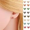 1 Pair Stud Earrings Heart Shape Cubic Zirconia Jewelry Sparkling Long Lasting