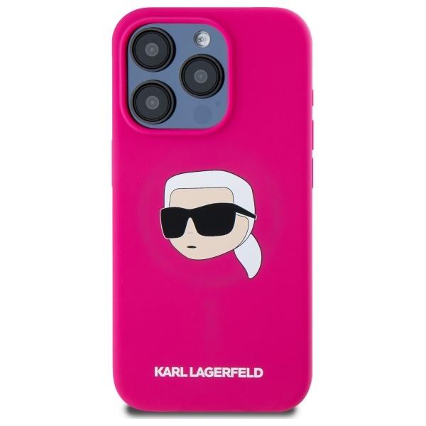 Karl Lagerfeld Klhmp15Xskhpplf Iphone 15 Pro Max 6.7 Fuksja/Fuschia Hardcase Silicone Karl Head Print Magsafe