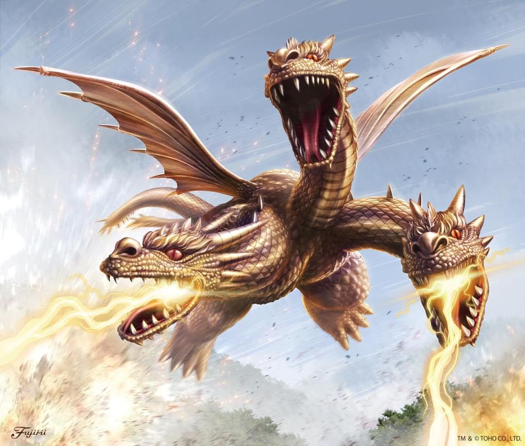 Серия Chibimaru Godzilla Версия к 70-летию Кинг Гидоры Роскошная модель из пластика с покрытием № 402 (1991)