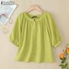 Женская повседневная летняя блузка с круглым вырезом и коротким рукавом
