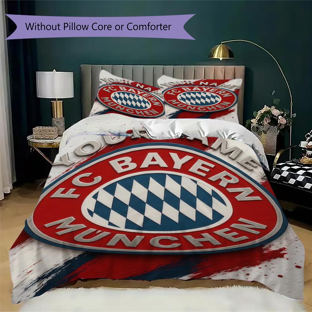 Custom Name Bayern Munich FC Bedding,Quilt Set Quilt Cover Pillowcase Home Birthday Gift(1 * duvet cover + 2 * pillowcase, without core)_xia