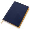 (Seal Al) B6 Size Soft Leather Notebook Cover (02. Navy X Mustard Yellow)