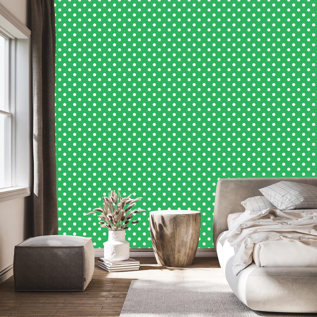 Green Dots Wallpaper, Small Detail for Living Room and Bedroom 50x1000