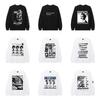 ERD Doodle Graphic Long Sleeve T-Shirt Men Women Loose Fit Casual Streetwear American Style Teenagers