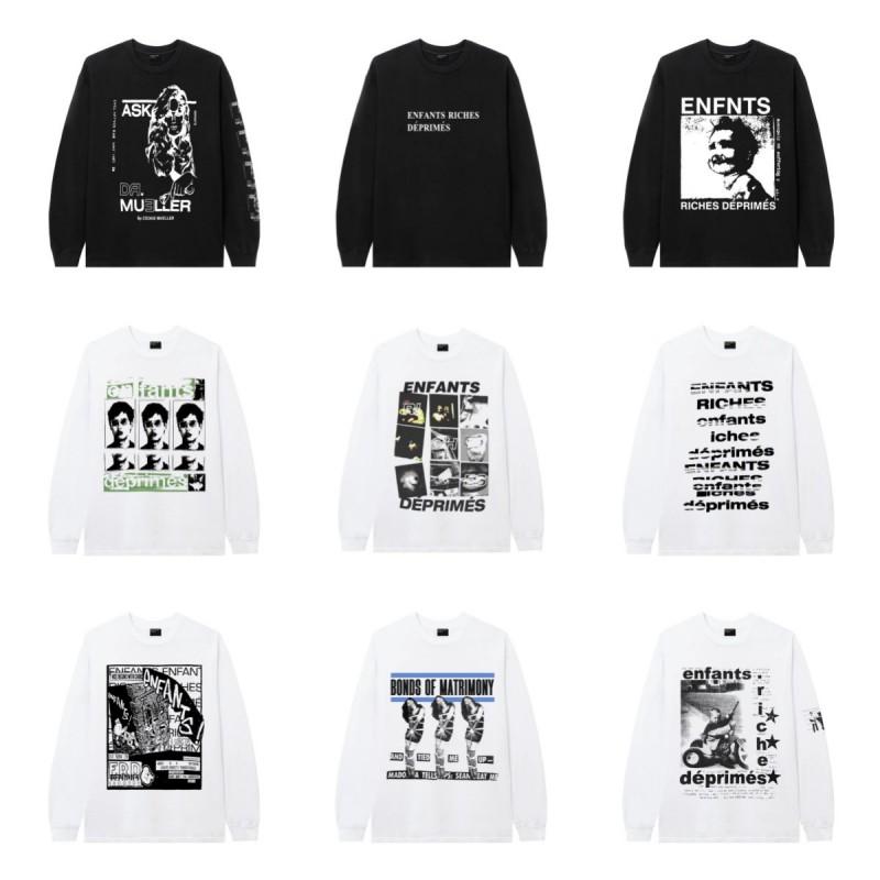 ERD Doodle Graphic Long Sleeve T-Shirt Men Women Loose Fit Casual Streetwear American Style Teenagers