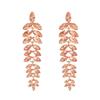 Colorful Diamond Flower Earrings for Women, Bold European Style Long Leaf Design, Perfect for Banquets