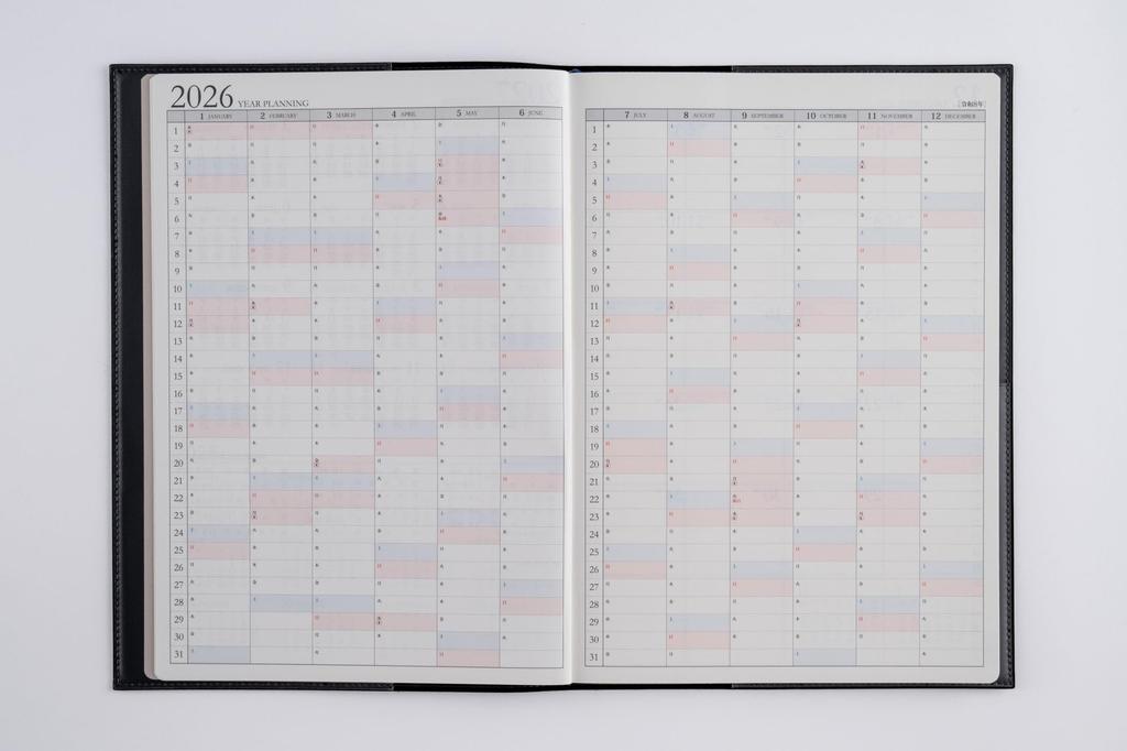 Takahashi 2026 B5 Недельный настольный 440 Декабрьский дневник, Повседневный, Черный, Нет. (Начинается в 2025)