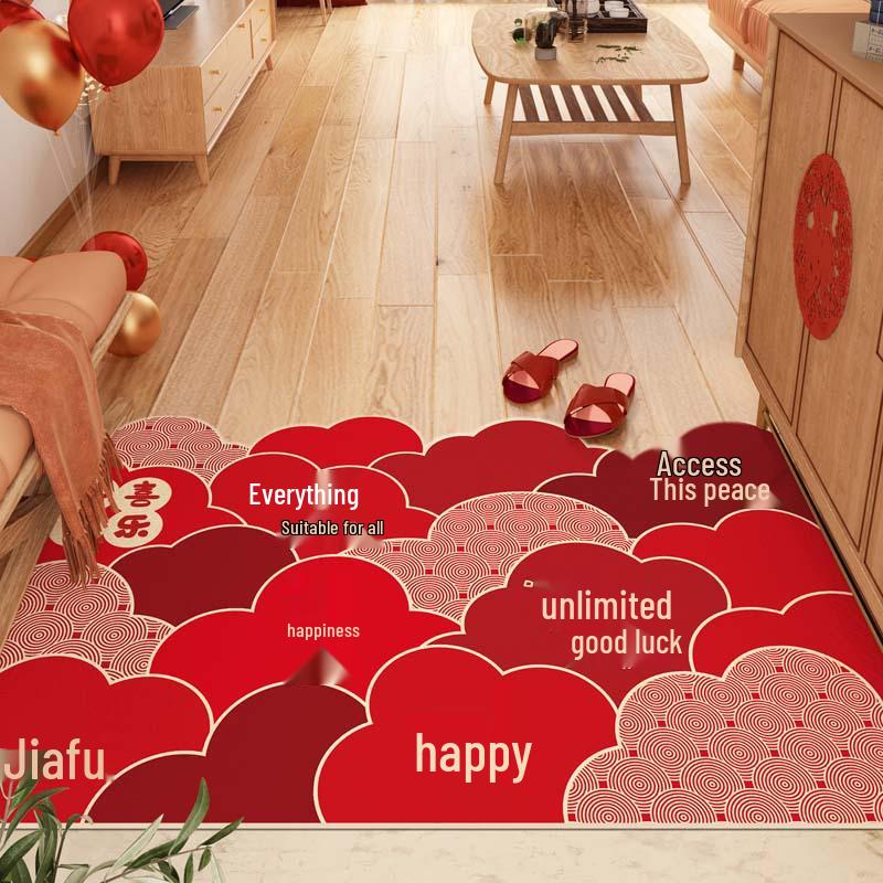 New Chinese Style Entryway Doormat: Mud-Scraping, Dirt-Wiping, Wear-Resistant, Cuttable Silk Ring Design