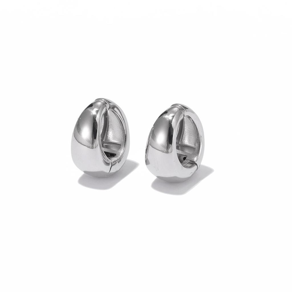 Cross-border New Personality Clip-on Earrings Buckle Cold Style Simple Fashion Daily All-match Electroplated Metal Jewelry Women