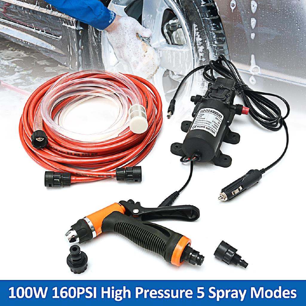 Универсальный 12V Портативный 100W 160PSI Электрический Автомойка Мойка Водяной Насос Комплект