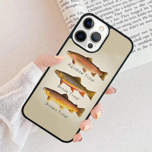 Trout Fish Fishing Phone Case Cover For iPhone 17 Air 15 16 11 13 14 Pro Max 12 Plus Max Fundas