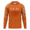 HUK Fishing Мужская футболка с длинным рукавом, капюшоном, защитой от солнца UPF50, защитой от УФ, дышащая