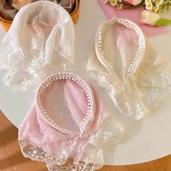 Женская повязка на голову в клетку с кружевным принтом, треугольный шарф, нескользящая повязка на голову в пасторальном стиле, обруч для волос, аксессуар для волос