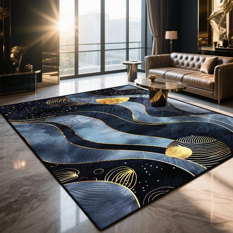 Modern Light Luxury Geometric Living Room Carpet Washable Home Area Rug Decorative Mat Ideal for Bedroom Entrance Parlor