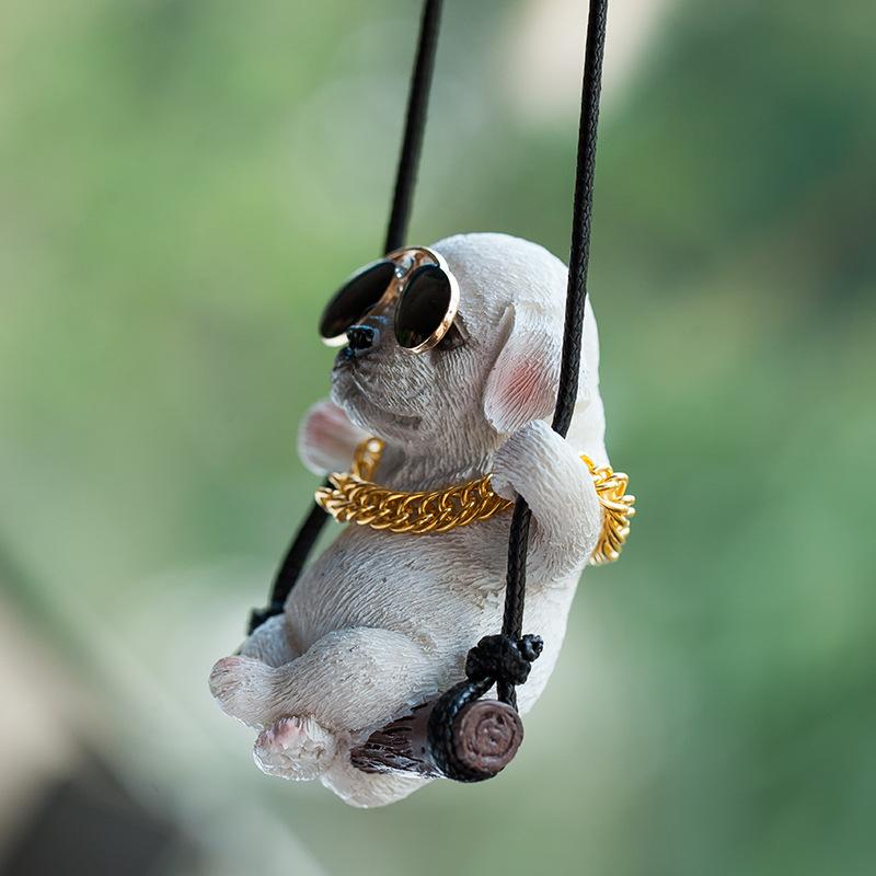 Swing Labrador car pendant Car pendant High-end Internet celebrity car dog rearview mirror pendant