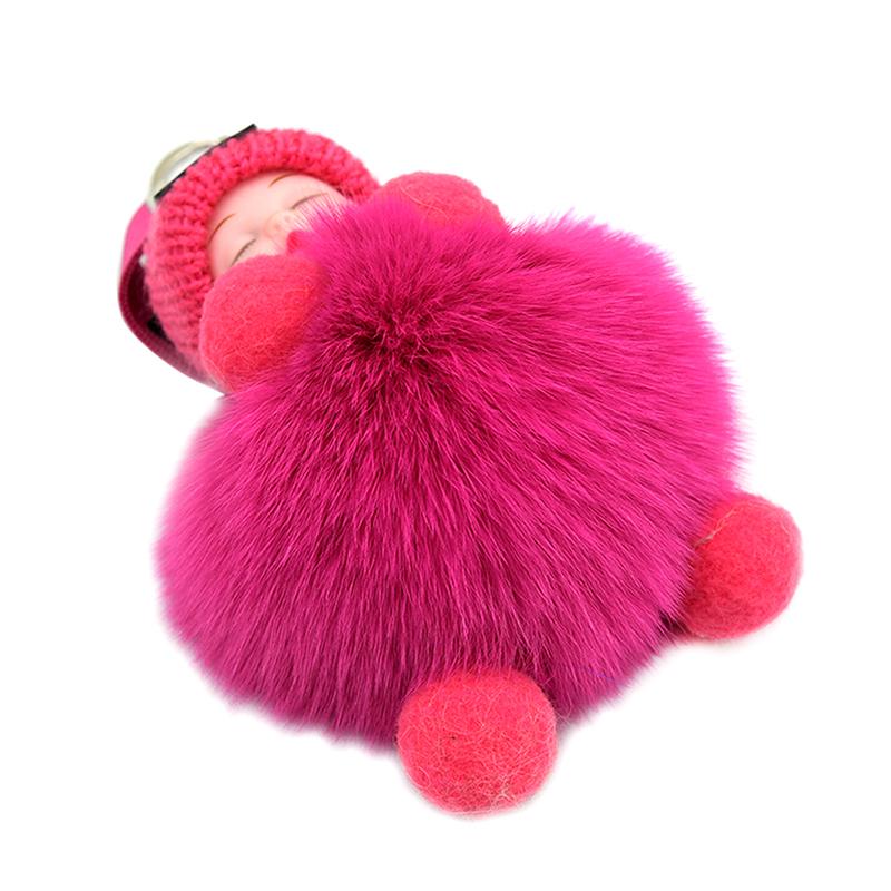 Брелок для сна с помпоном, милые пушистые плюшевые брелки для кукол