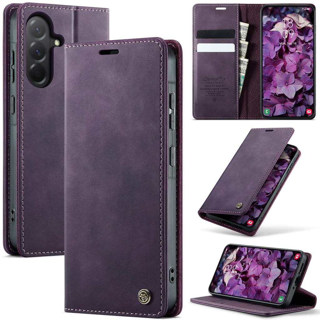 Магнитный кожаный кошелек с откидной крышкой для карт для Samsung Galaxy A56 A36 A26 A16 A17 A55 A35 A25 A54 A34 A33 A15 5G A14 A53 A50 A52