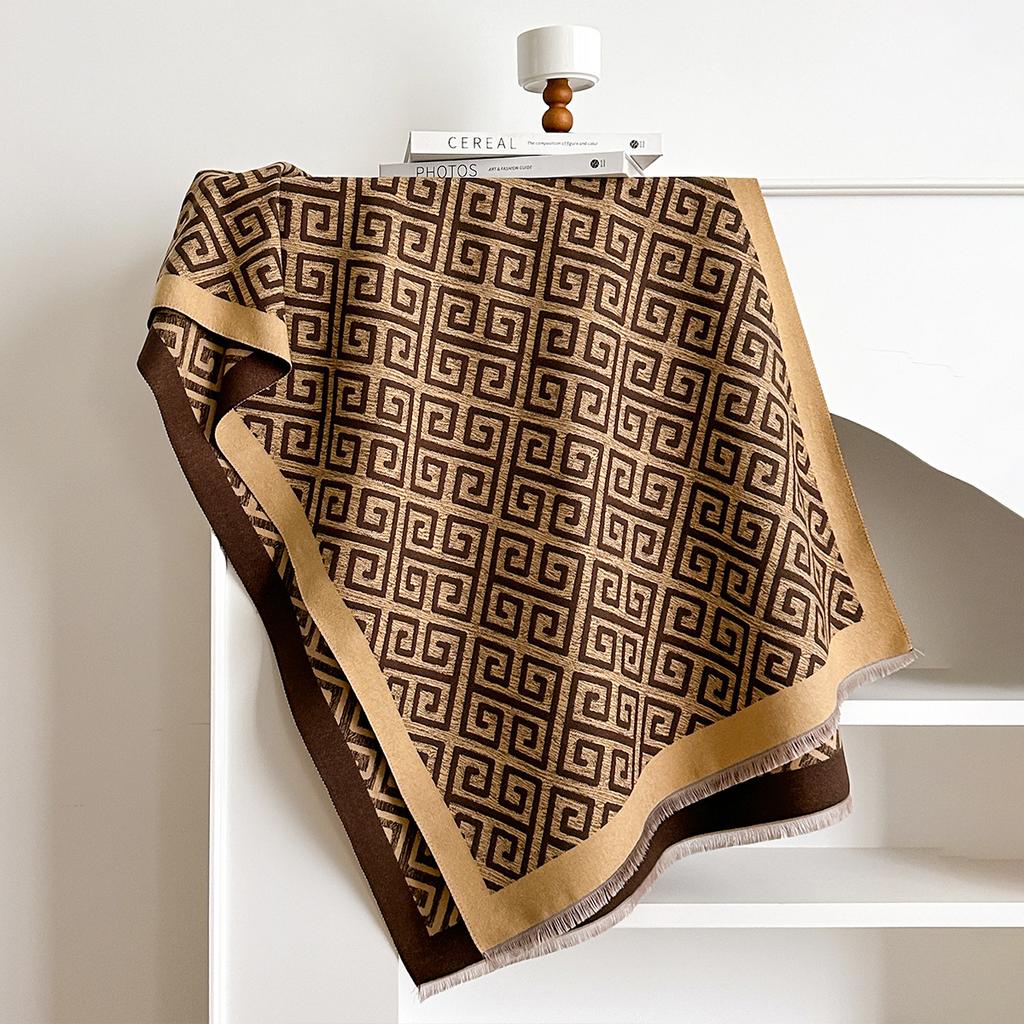 Autumn And Winter Imitation Cashmere Multi-Style With Fringed Large Grid Jacquard Cape Shawl Scarf Female Source Shawl