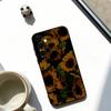 Чехол для телефона с узором подсолнуха для Samsung Galaxy A73,A72,A71,A70,A53,A52,A51,Мягкий черный чехол
