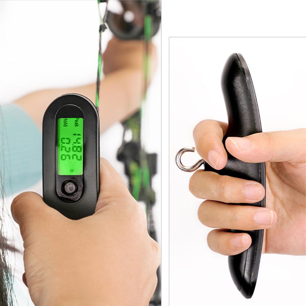 Archery Bow Scale 110 Lbs/50kg Hanging Handheld Scale Digital Tune Scale Peak Weight/Hold Weight with Clear LCD Display