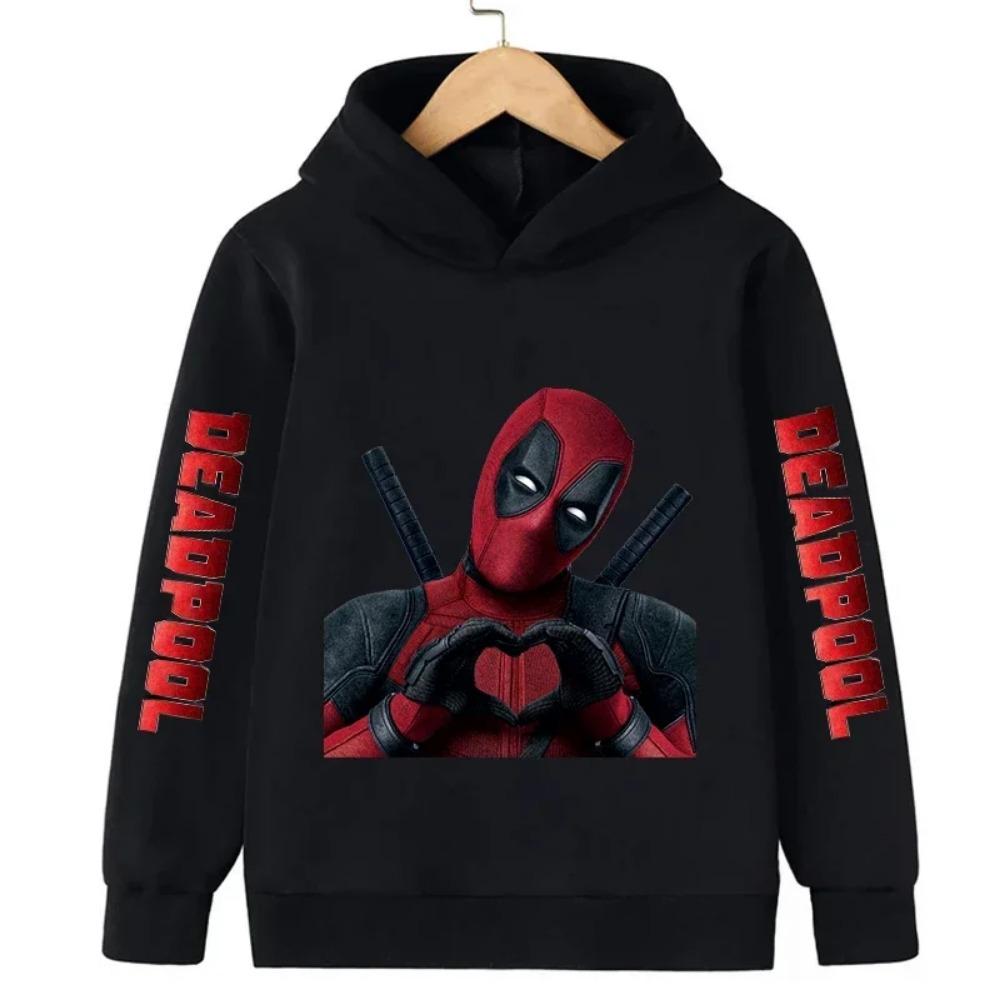 Deadpool Graphic Kids Hoodies Boys Fashion Pullover Autumn Clothing Cartoons Casual Clothes Girl Tops Sweatshirts