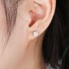 6/12Pairs Elegant Wedding Jewelry Gift Geometric Crystal Stud Earrings Set Round Zircon Alloy Silver