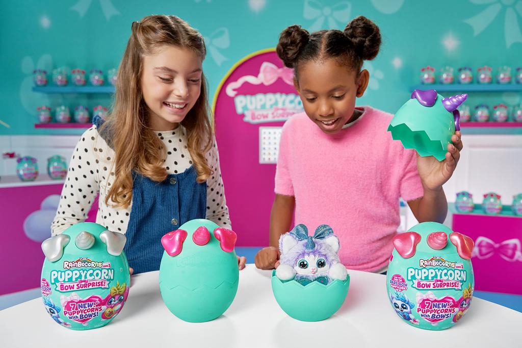 Rainbocorns Puppycorn Surprise Серия 3 Коллекционная Плюшевая Набивная Игрушка Сюрприз Наклейка Собака Возраст для Детей (Розовый Кармо) ZURU, Животное, Яйцо, Упаковка,