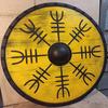 Full Size 60.96 Cm VIKINGS SHIELD Solid Wood, Steel
