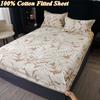 Queen Size Bedsheet 100% Cotton Fitted Sheet Brushed Bed Cover Soft Mattress Protector Sabanas Para Cama (Pillowcase Need Order)