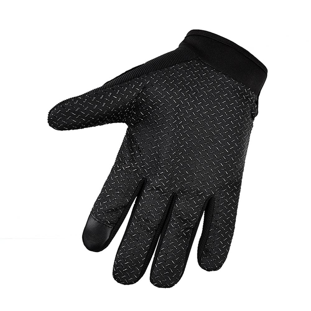 Motorcycle Gloves with Knuckle Protection & Touchscreen Capability - Black