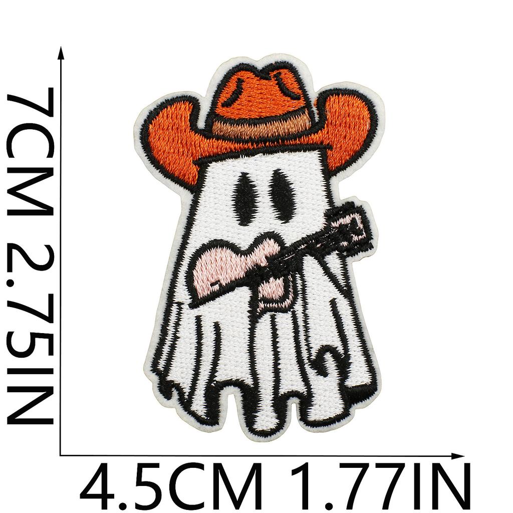Halloween Cat Ghost Embroidery Cloth Sticker Holiday Decoration Flowers Witch Embroidery Chapter A Piao Bicycle Patch Sticker