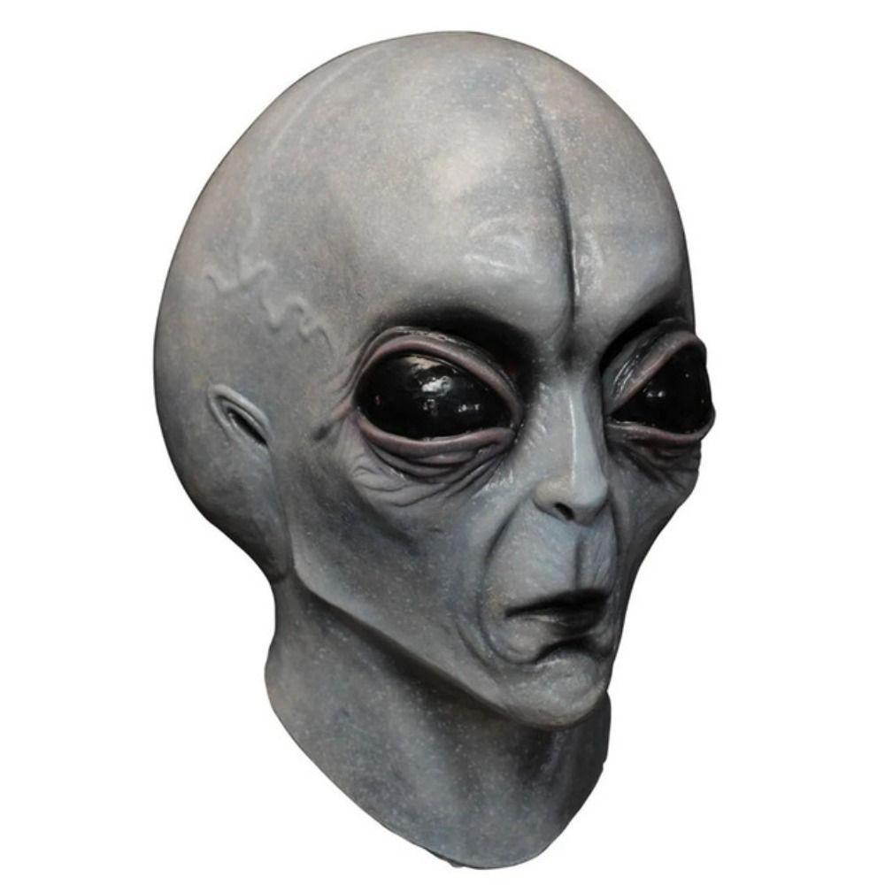 Scary UFO Alien Skull Mask Latex Alien Latex Helmet Kids Gift   Masquerade