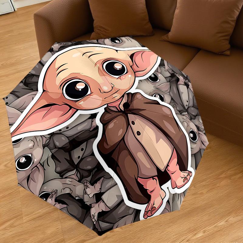1PC Warner Baby Yoda Sticker Umbrella-8-Rib Reinforced, Automatic Open, Lightweight & Durable-A42
